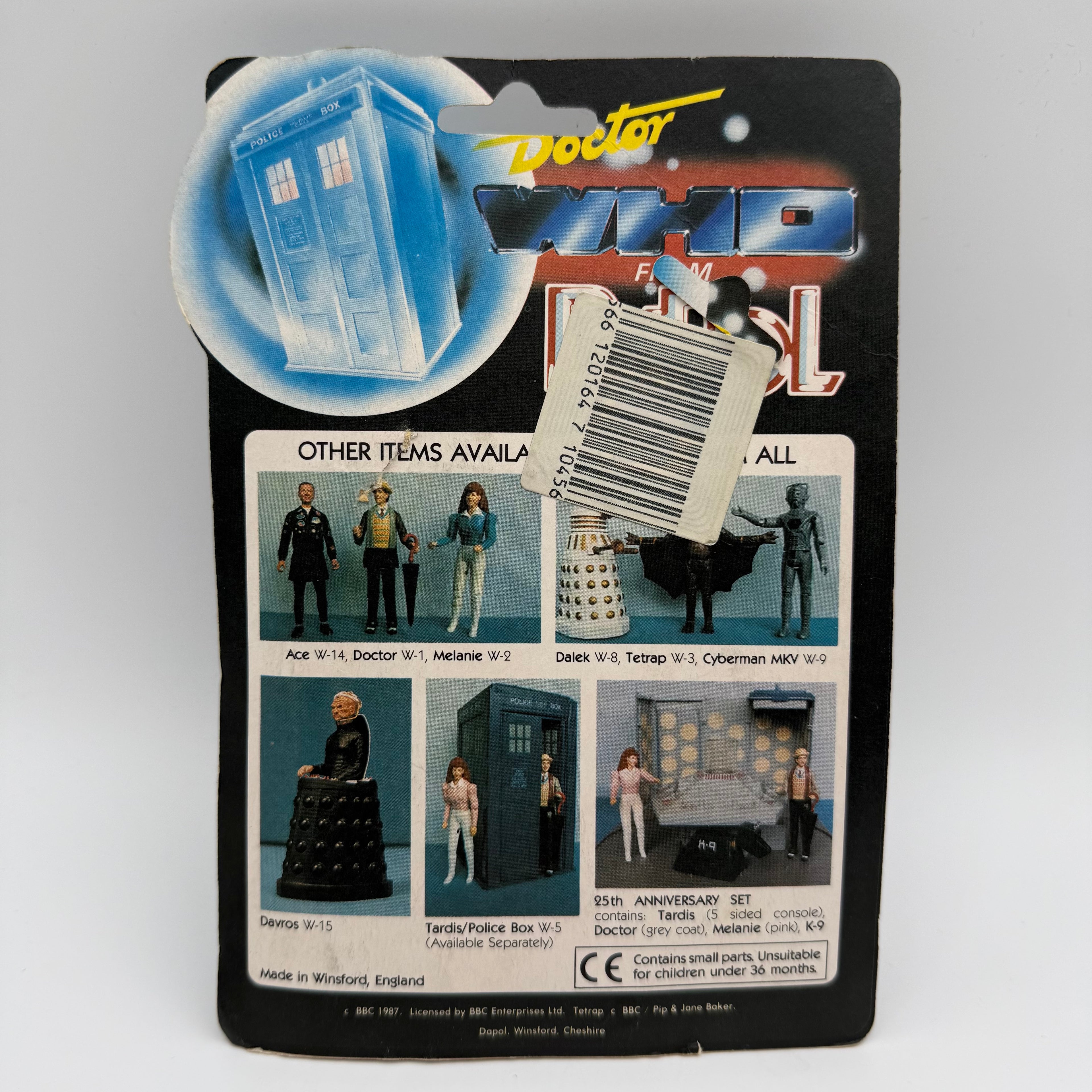 Dapol Doctor Who Silver / Blue Dalek Action Figure Carded