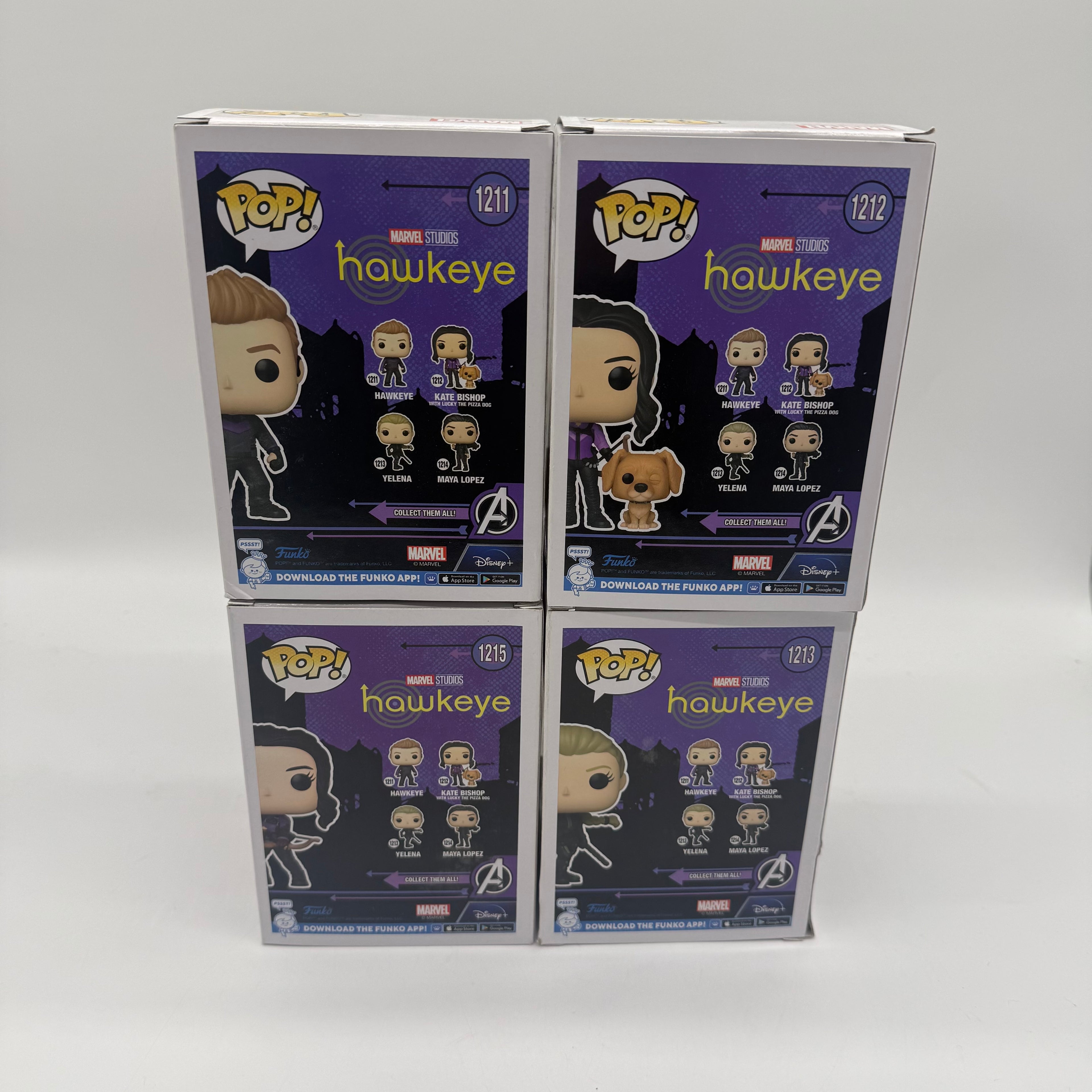 Marvel Hawkeye Funko Pop Boxed Collection 1211, 1212, 1213, 1214