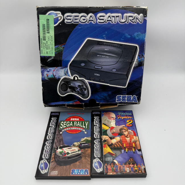 Sega Saturn Boxed UK Console with Sega Rally + Virtua Fighter Games