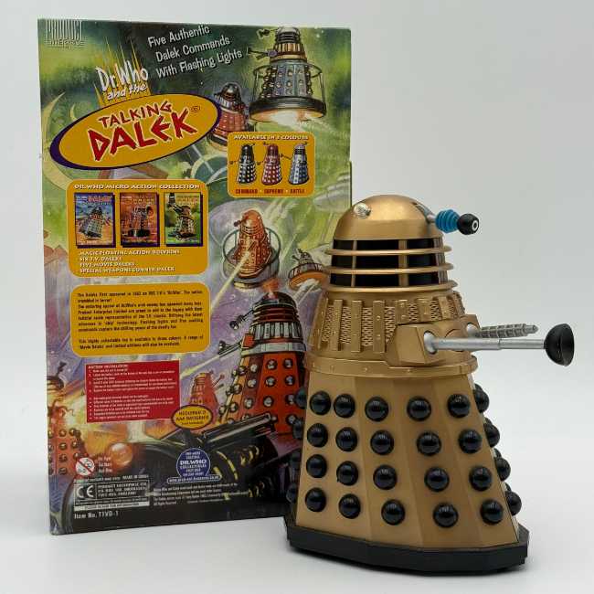 Doctor Who Product Enterprise Talking Dalek Gold Boxed