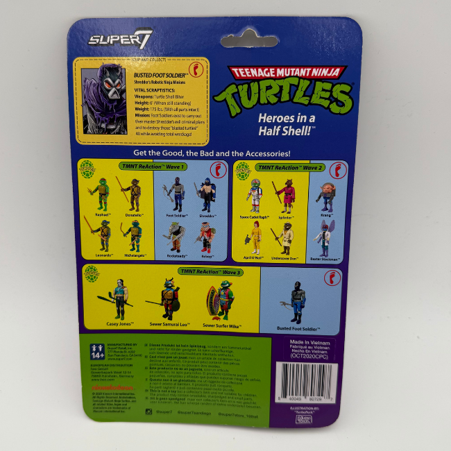 TMNT Ninja Turtles Reaction Super8 Busted Foot Soldier Action Figure