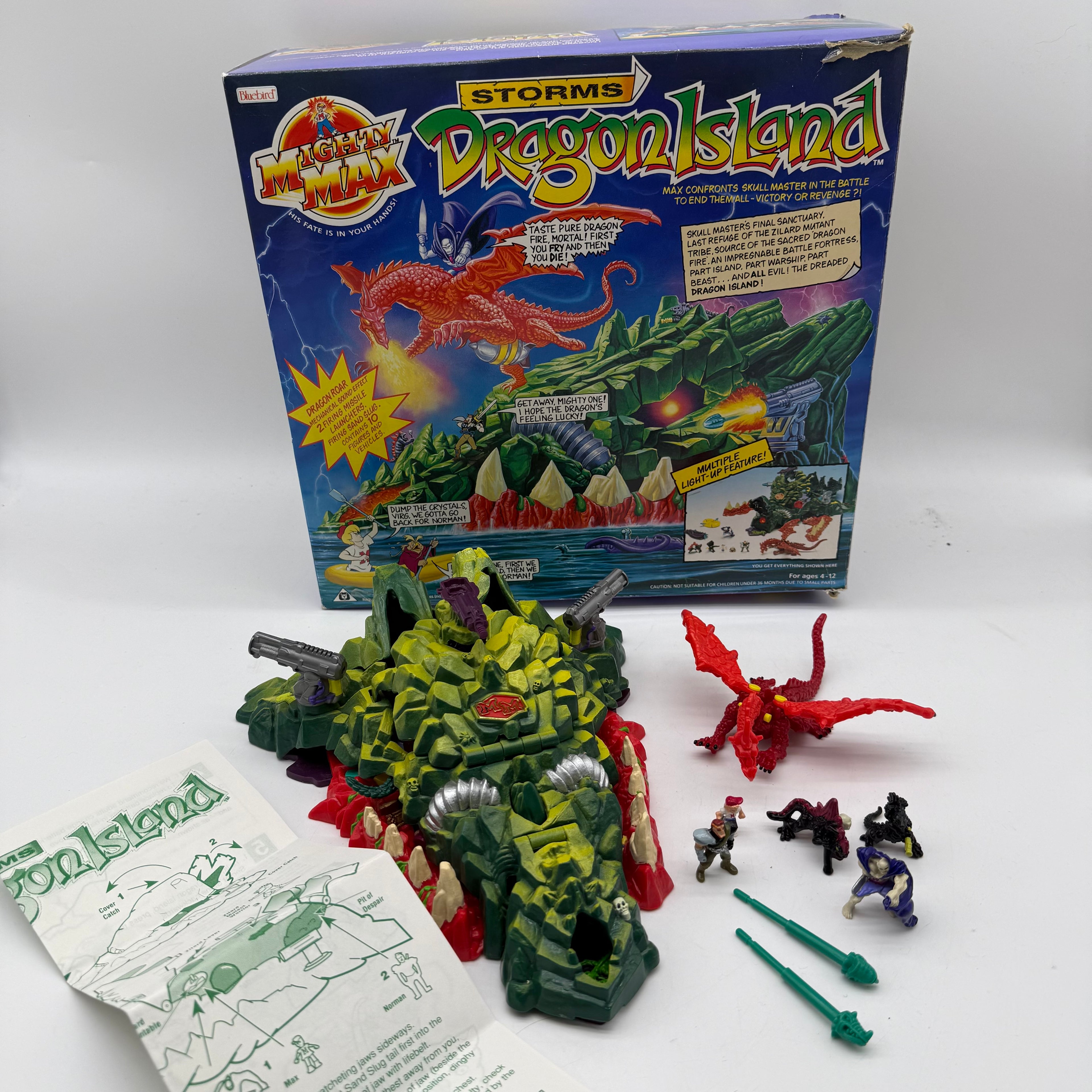 Mighty Max Bluebird Toys Storms Dragon Island Complete Boxed Playset