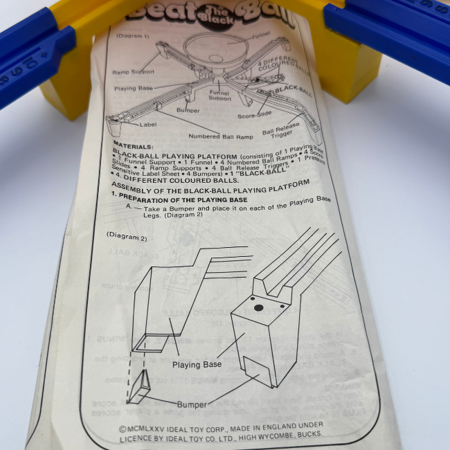 Beat The Black Ball vintage 1970s Ideal Interactive Board Game