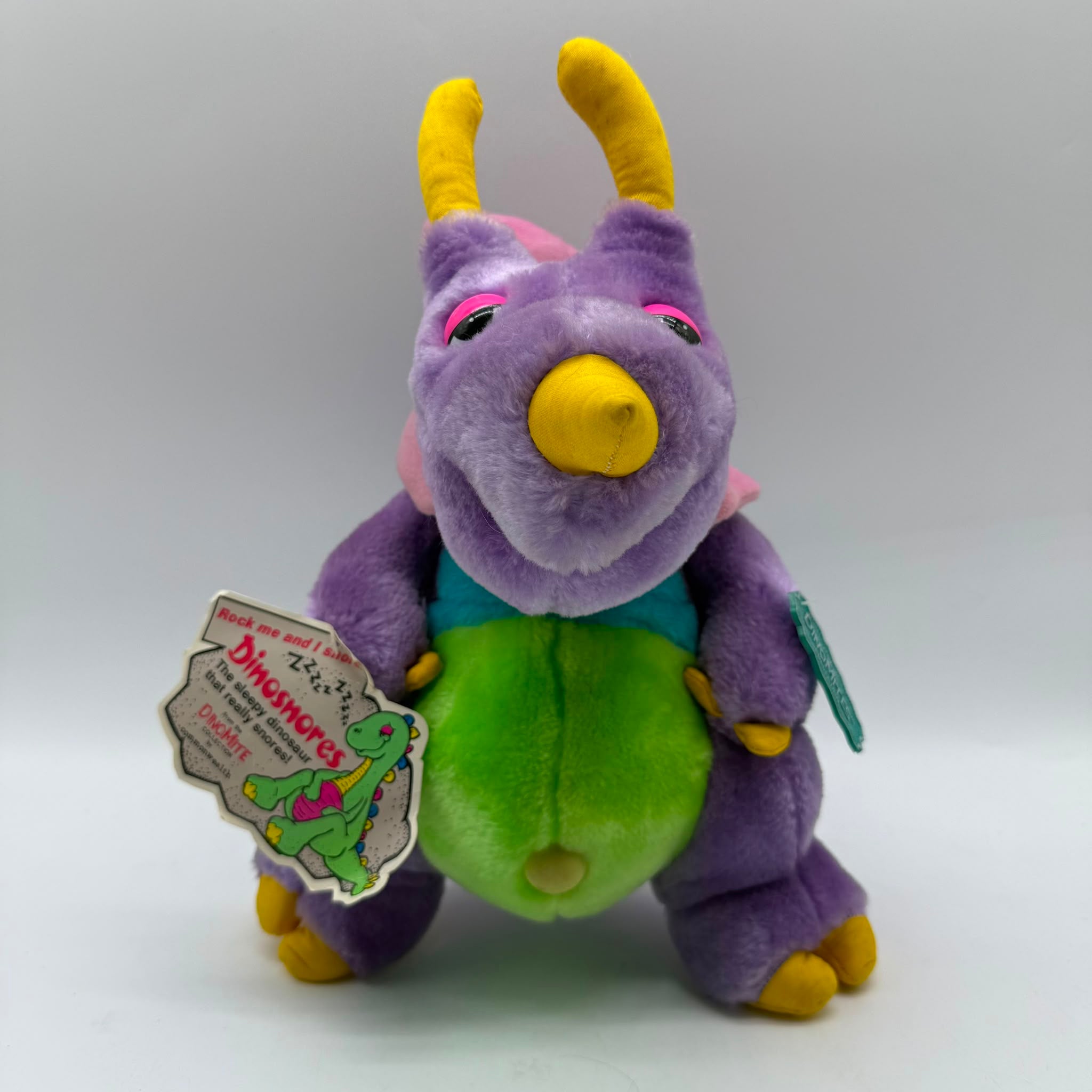 Vintage 1986 Dinosmites Dinosnores Soft Toy Plush with Tags