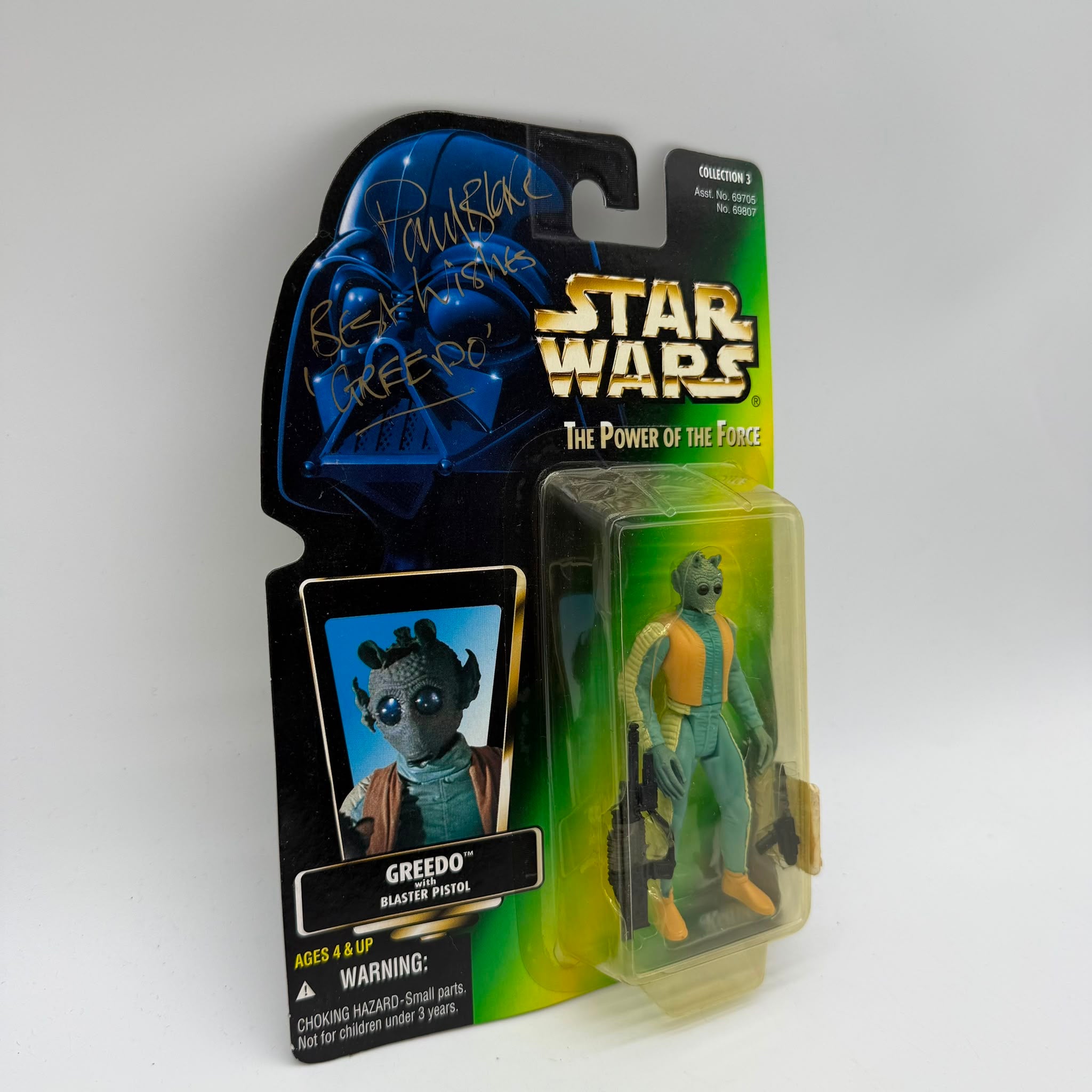 Star Wars POTF Paul Blake Signed Greedo New Carded