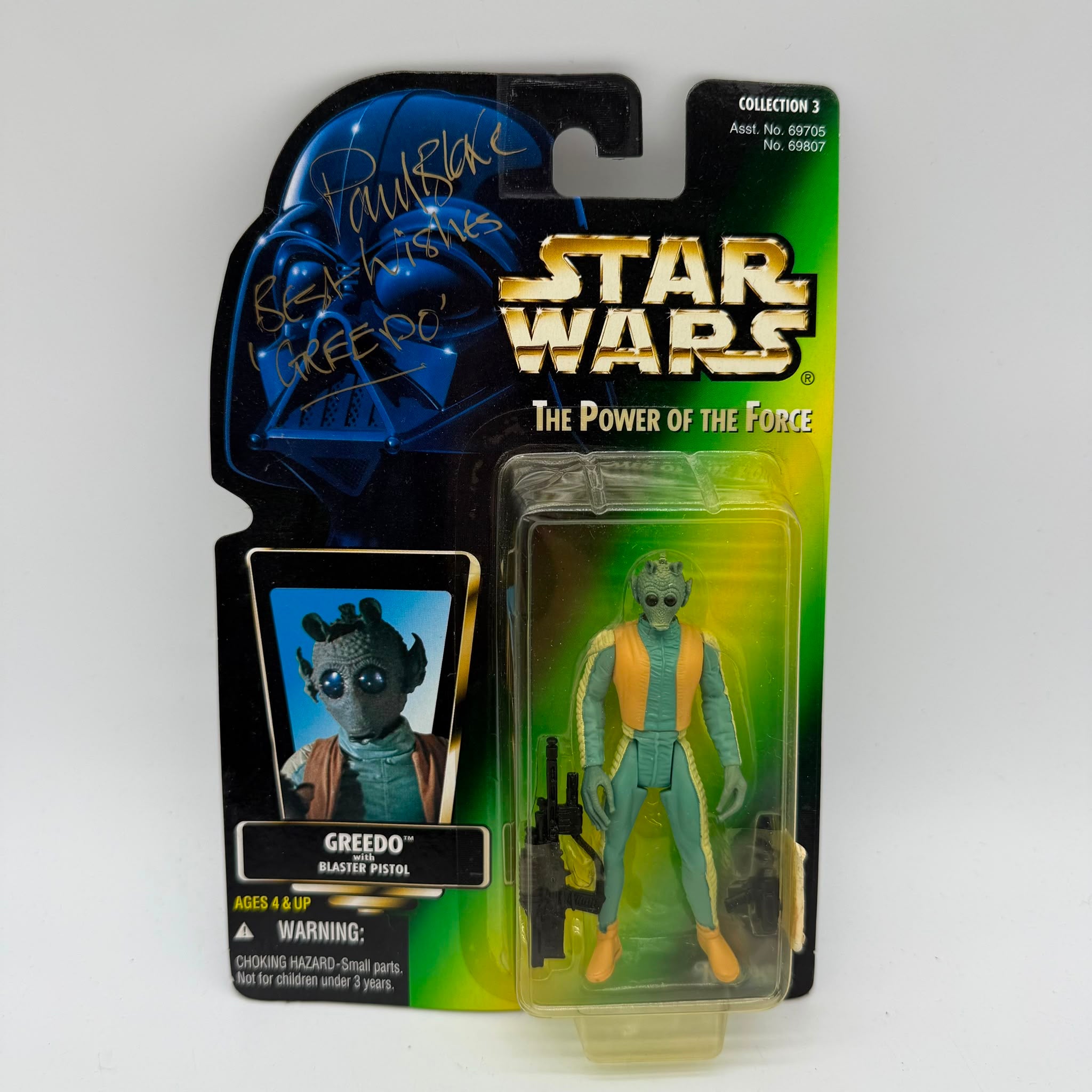 Star Wars POTF Paul Blake Signed Greedo New Carded