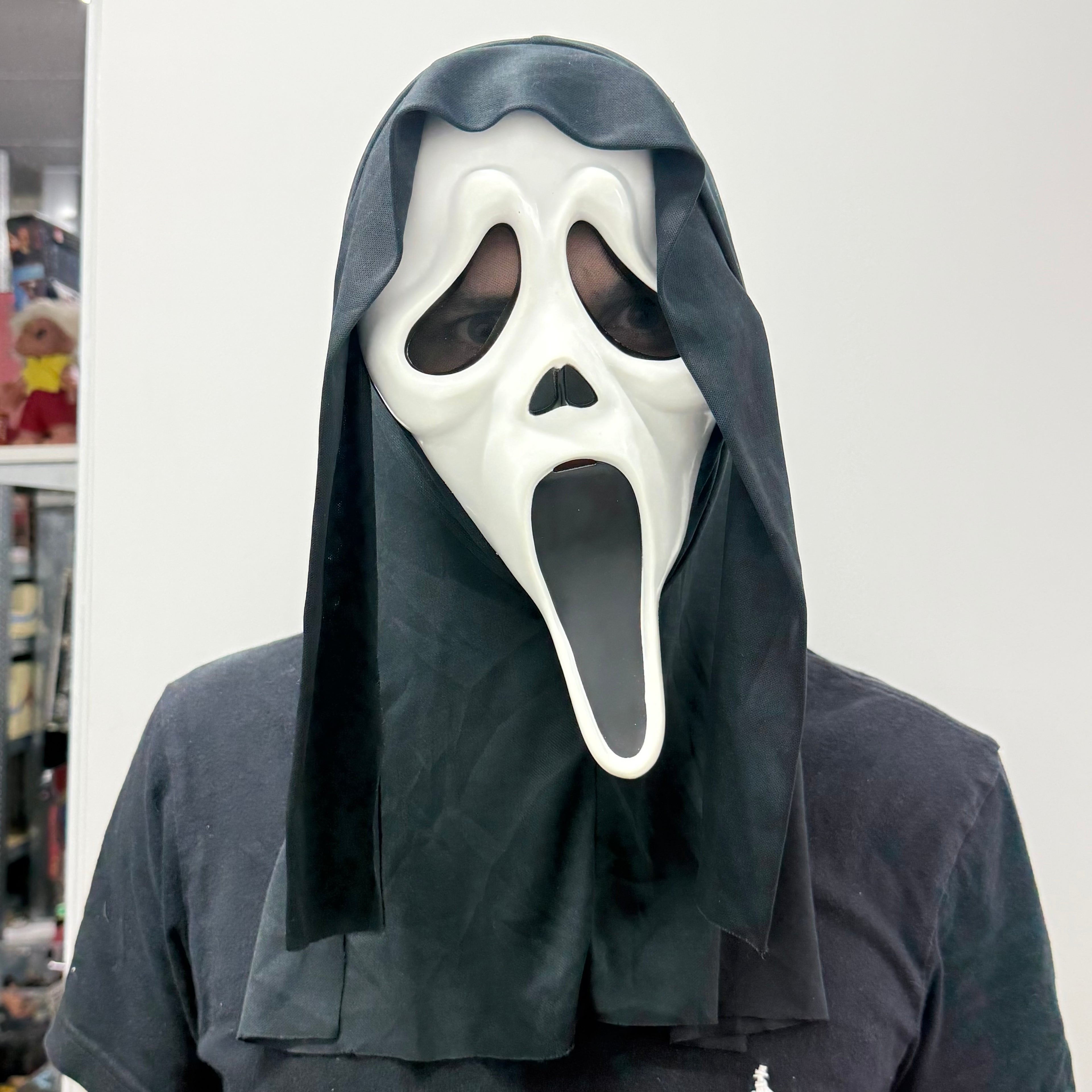 Horror Ghost Face Mask with Head Dress