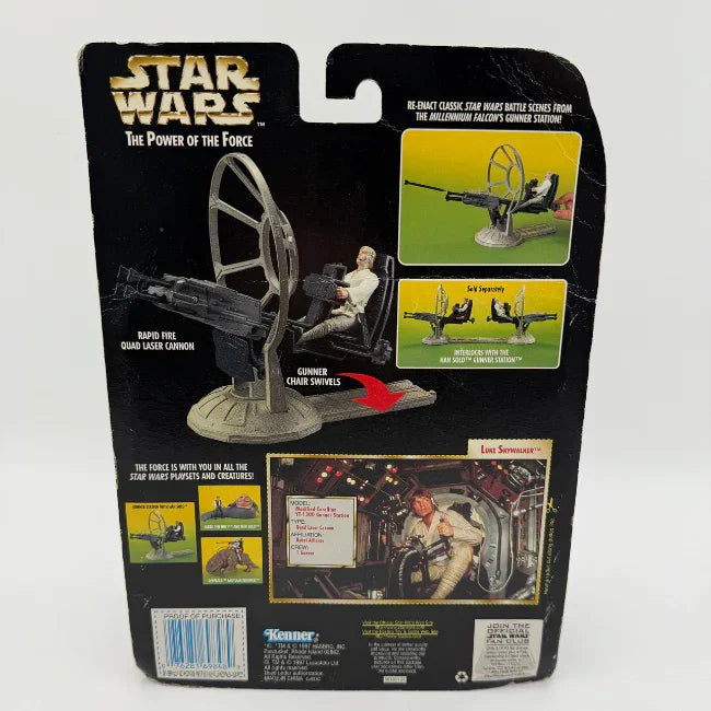 Star Wars The Power of the Force Luke Skywalker & Gunner Station Action Figure Playset