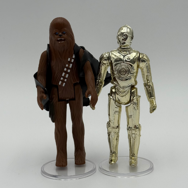Star Wars Vintage 1977 Chewbacca & C-3PO with Net Action Figure