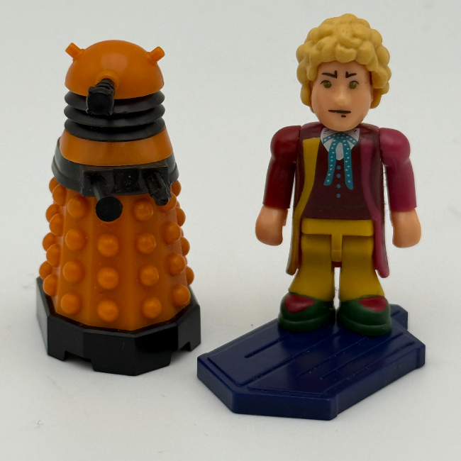 Doctor Who Character Building Orange Dalek Drone & Sixth Doctor Mini Figures