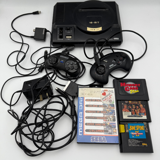 Sega Mega Drive with 3x Games and Memory Card