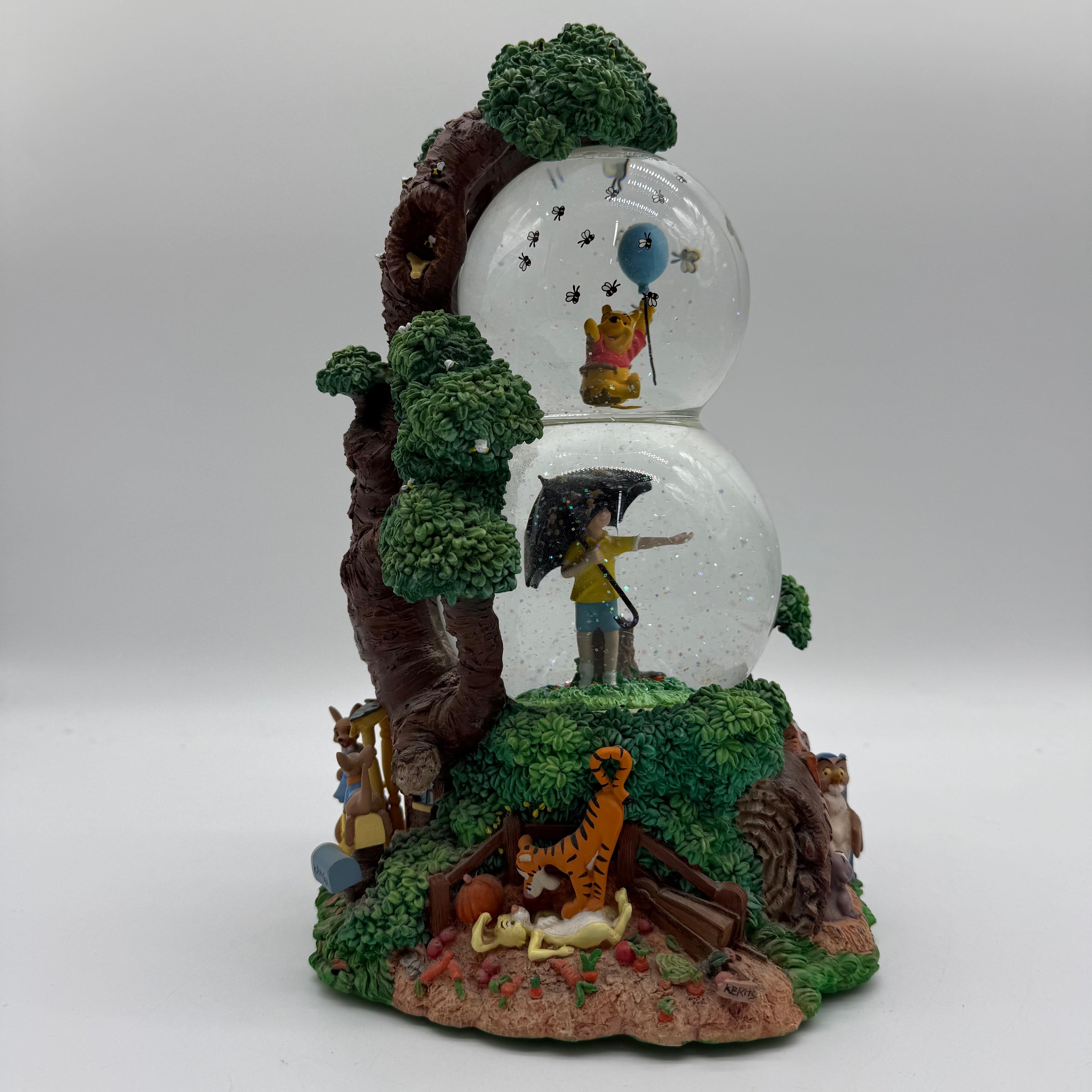 Disney Store Winnie the Pooh Christopher Robin Two Tier Snowglobe - Rare
