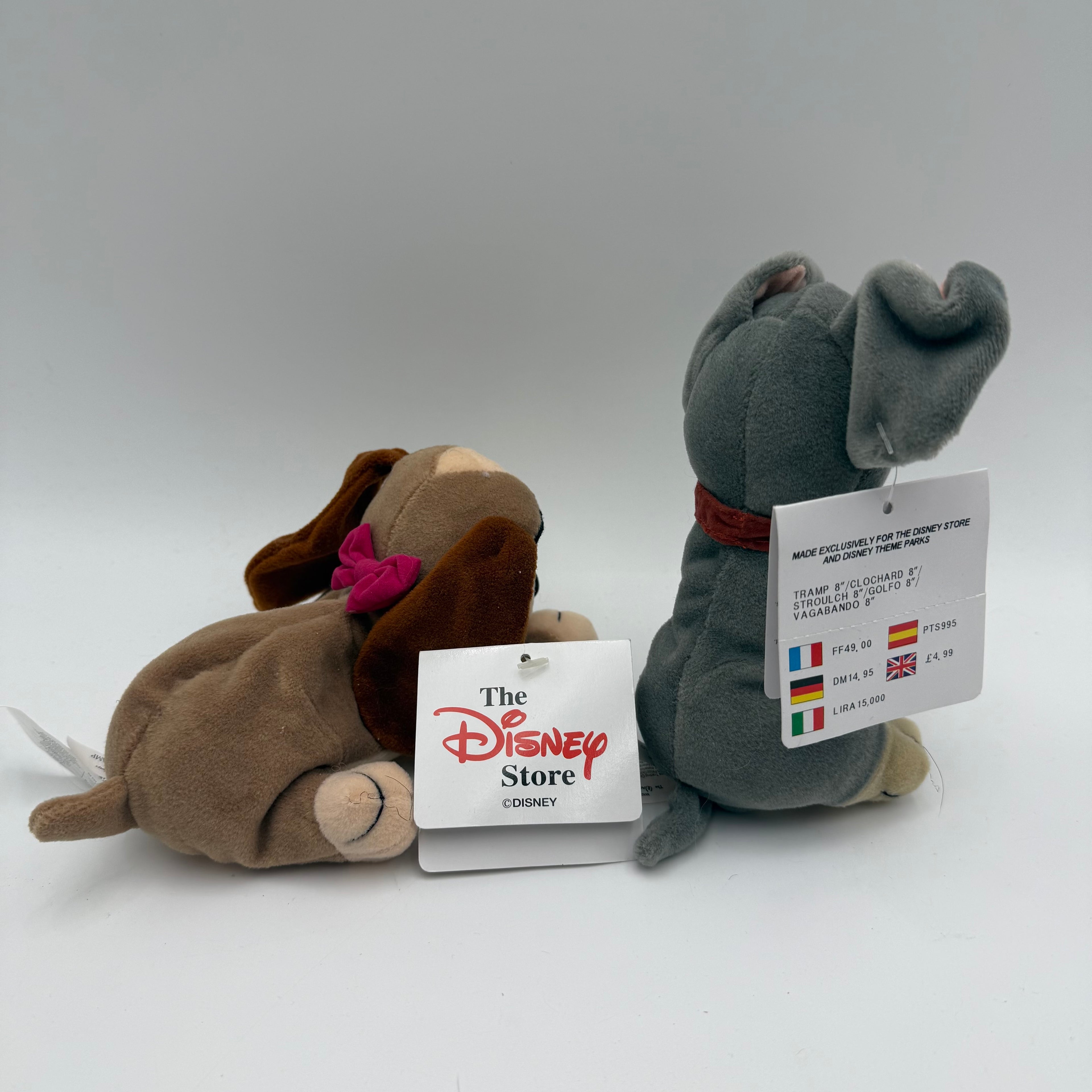 The Disney Store Lady and Tramp Plushy 7/8’ With Tags
