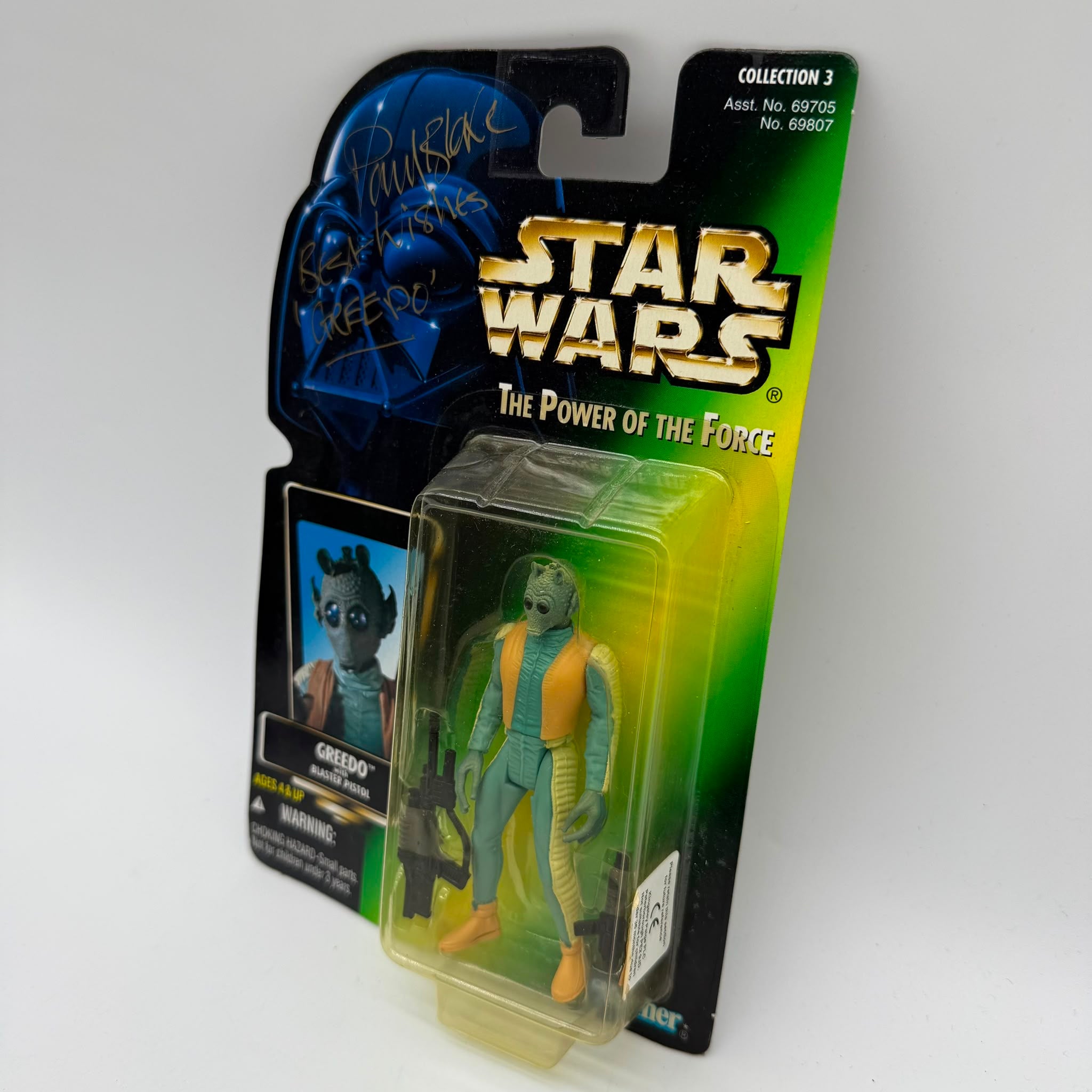 Star Wars POTF Paul Blake Signed Greedo New Carded