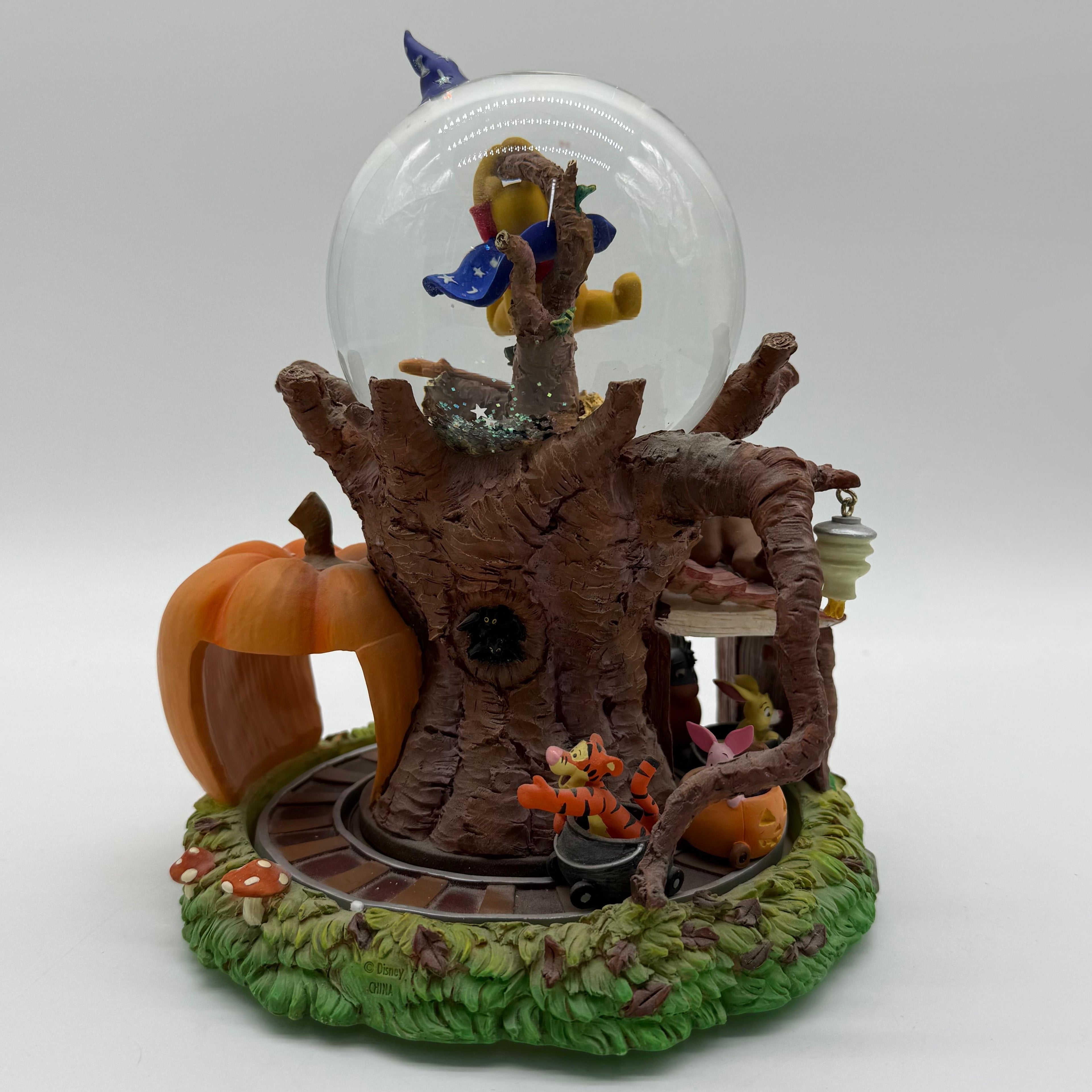 Disney Store Winnie the Pooh Halloween Moving Train Musical Snowglobe - Rare