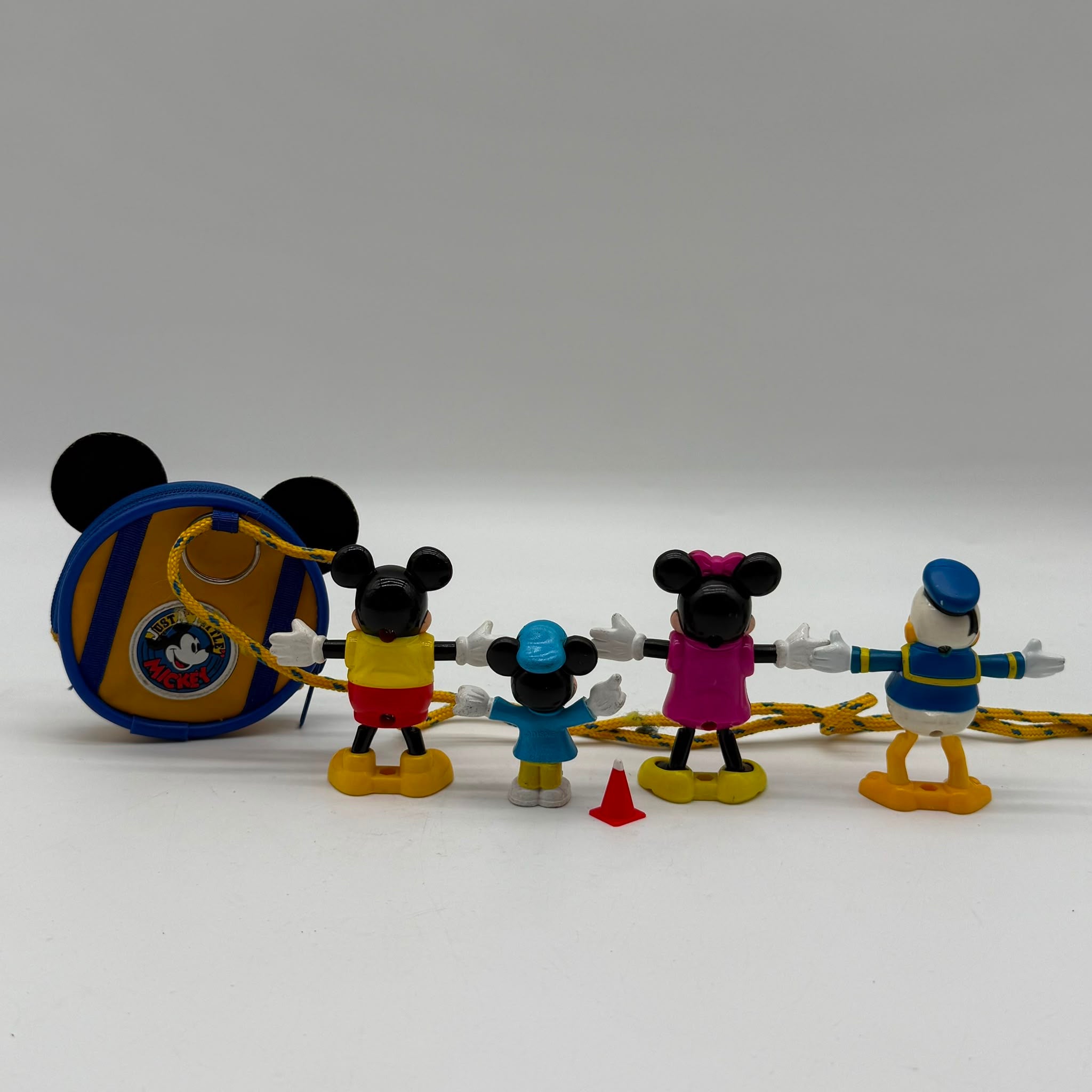 Vintage Disney Figure Bundle and Mickey Mouse Bag