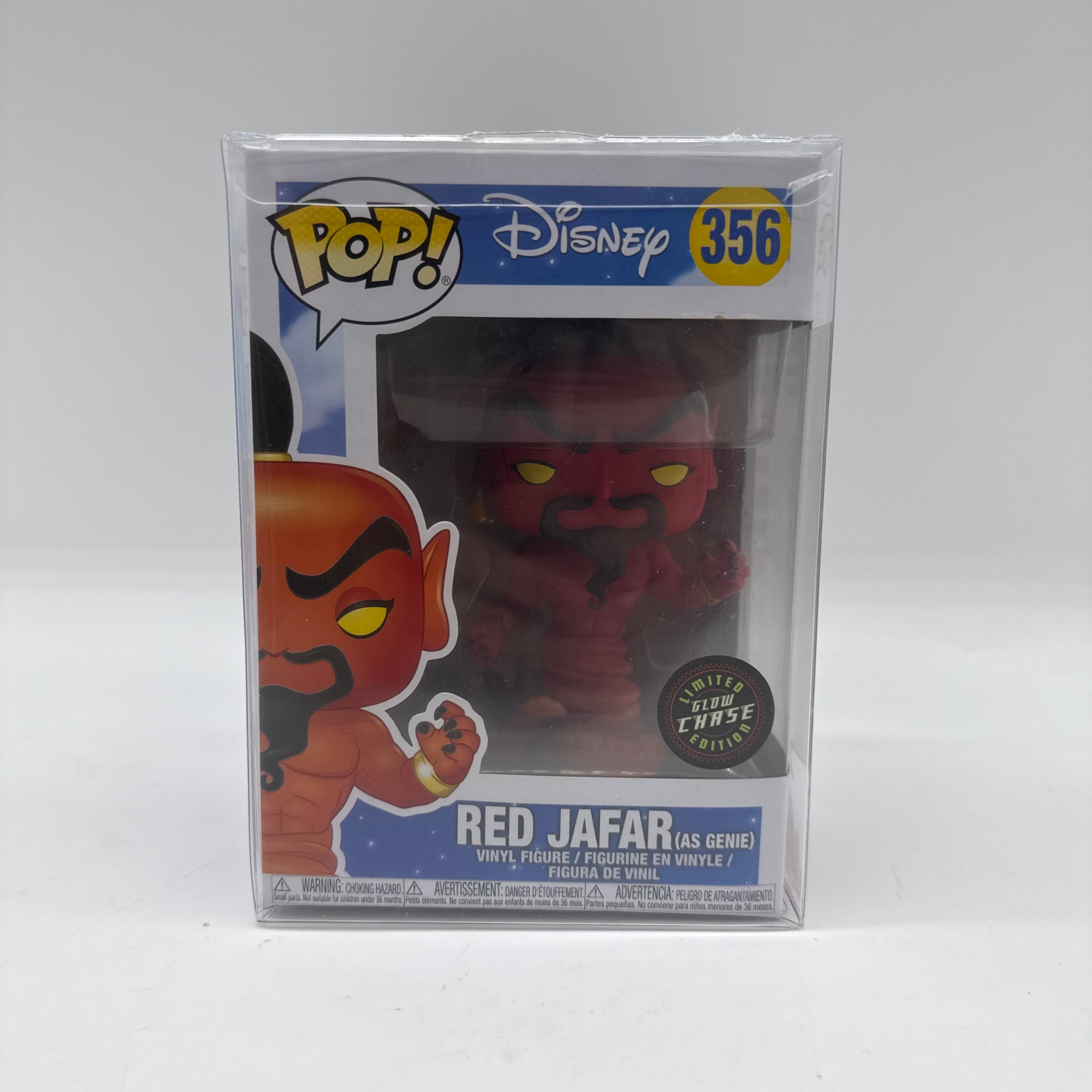 Disney Funko Red Jafar As Genie 356 Glow Chase & Protector