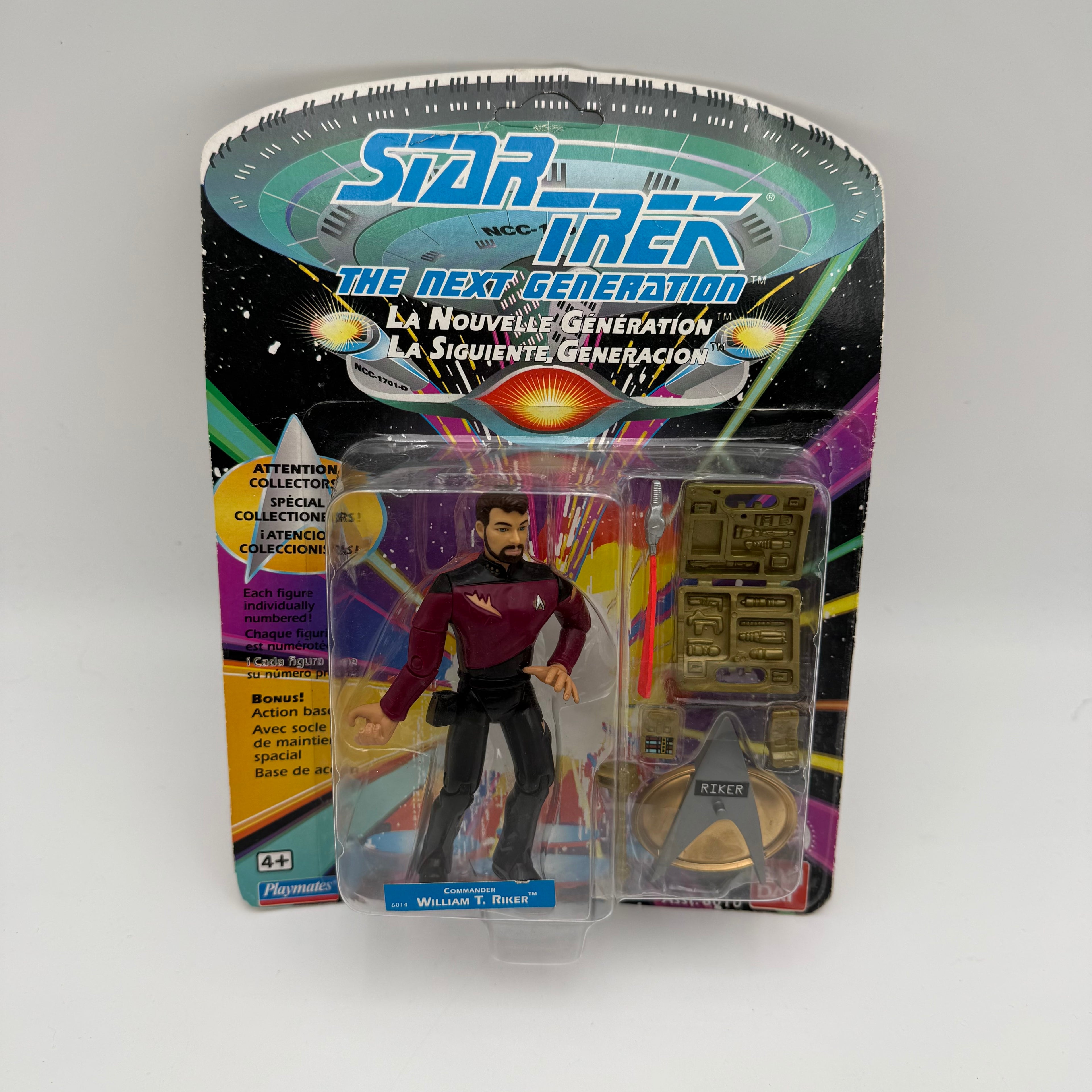 Star Trek Playmates The Next Generation William T Riker Carded Action Figure