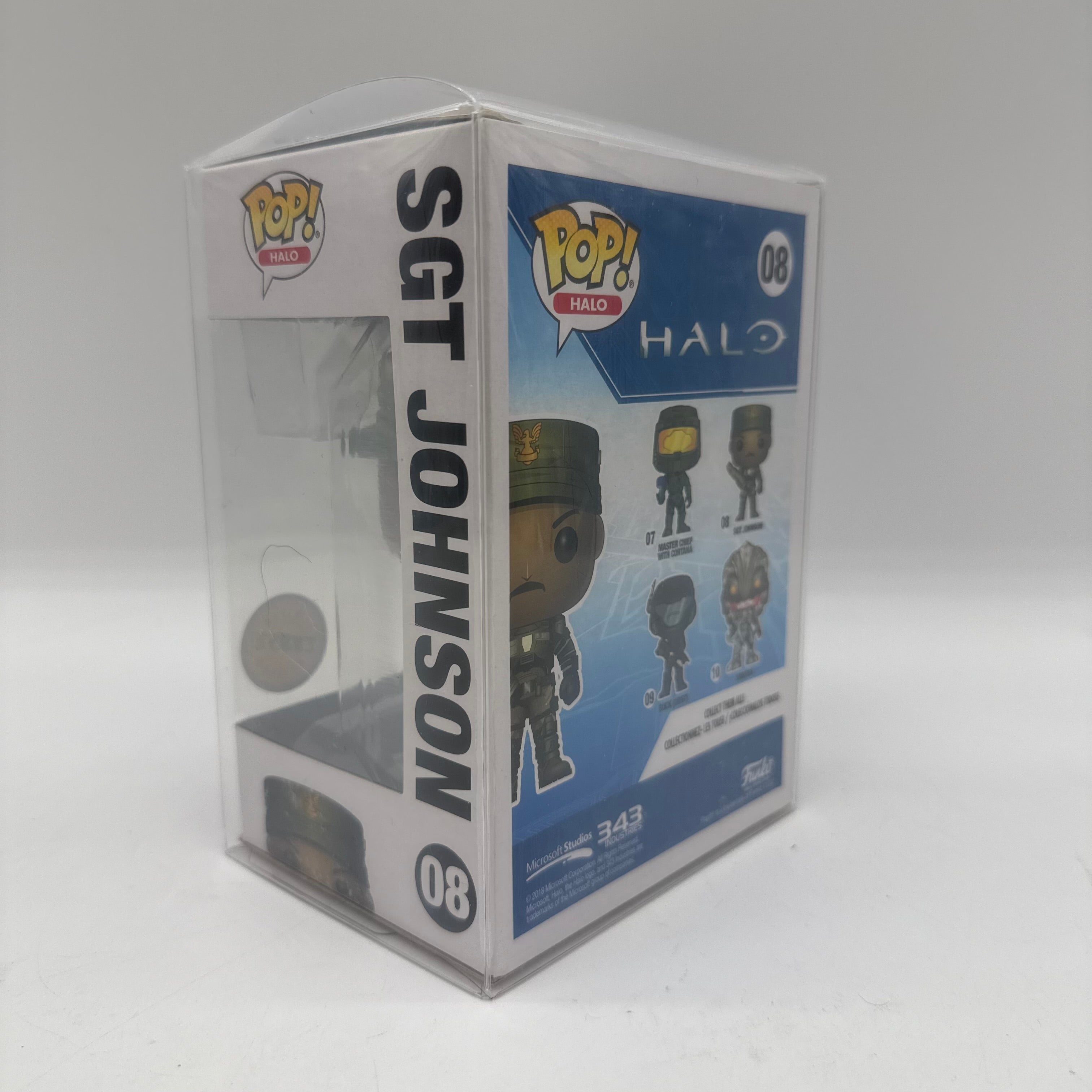 Halo Funko Pop Sgt Johnson 08 Limited Chase + Protector