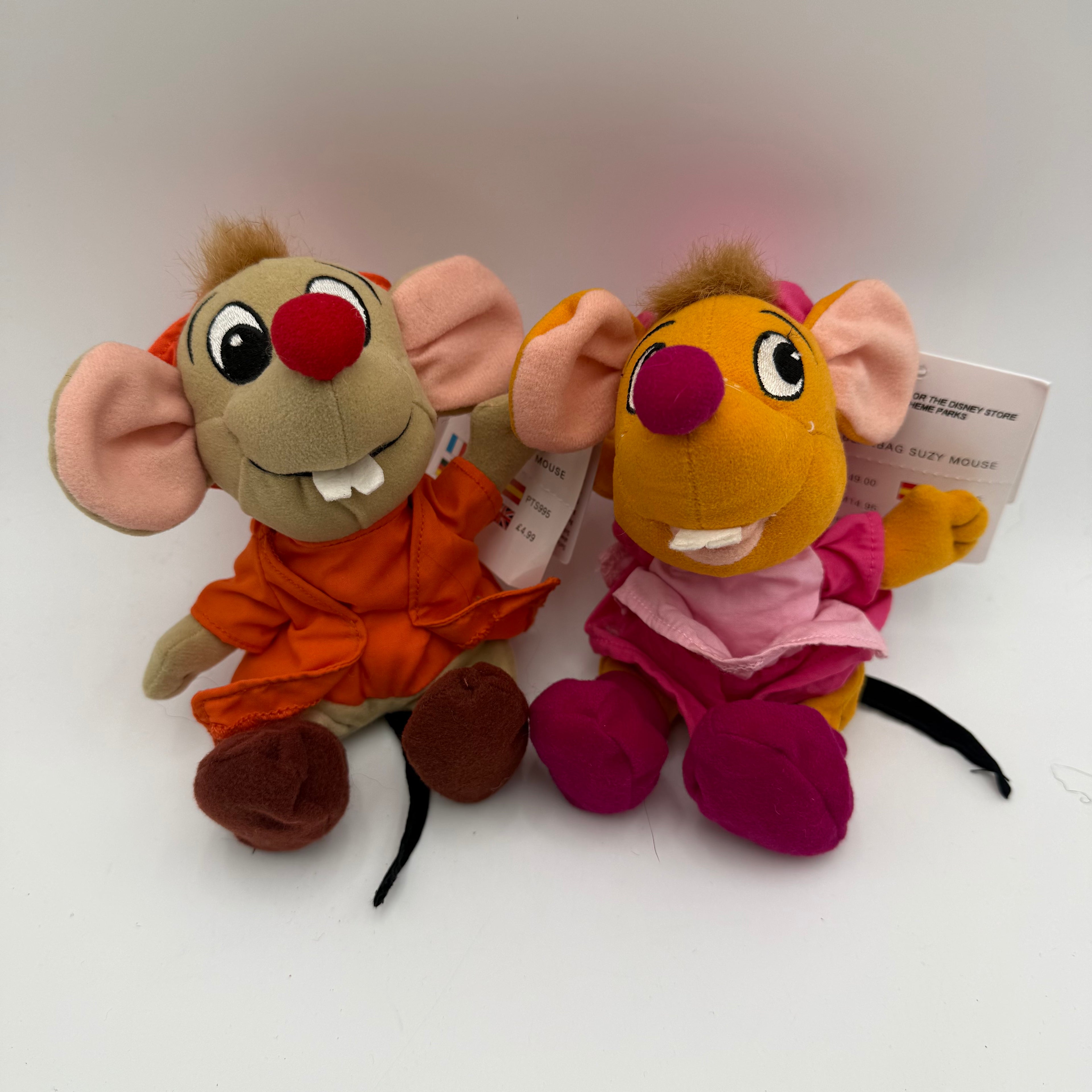 The Disney Store Cinderella Jaq and Suzy 7/8’ With Tags