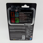 Back of a Star Wars action figure packaging with branding and product details.