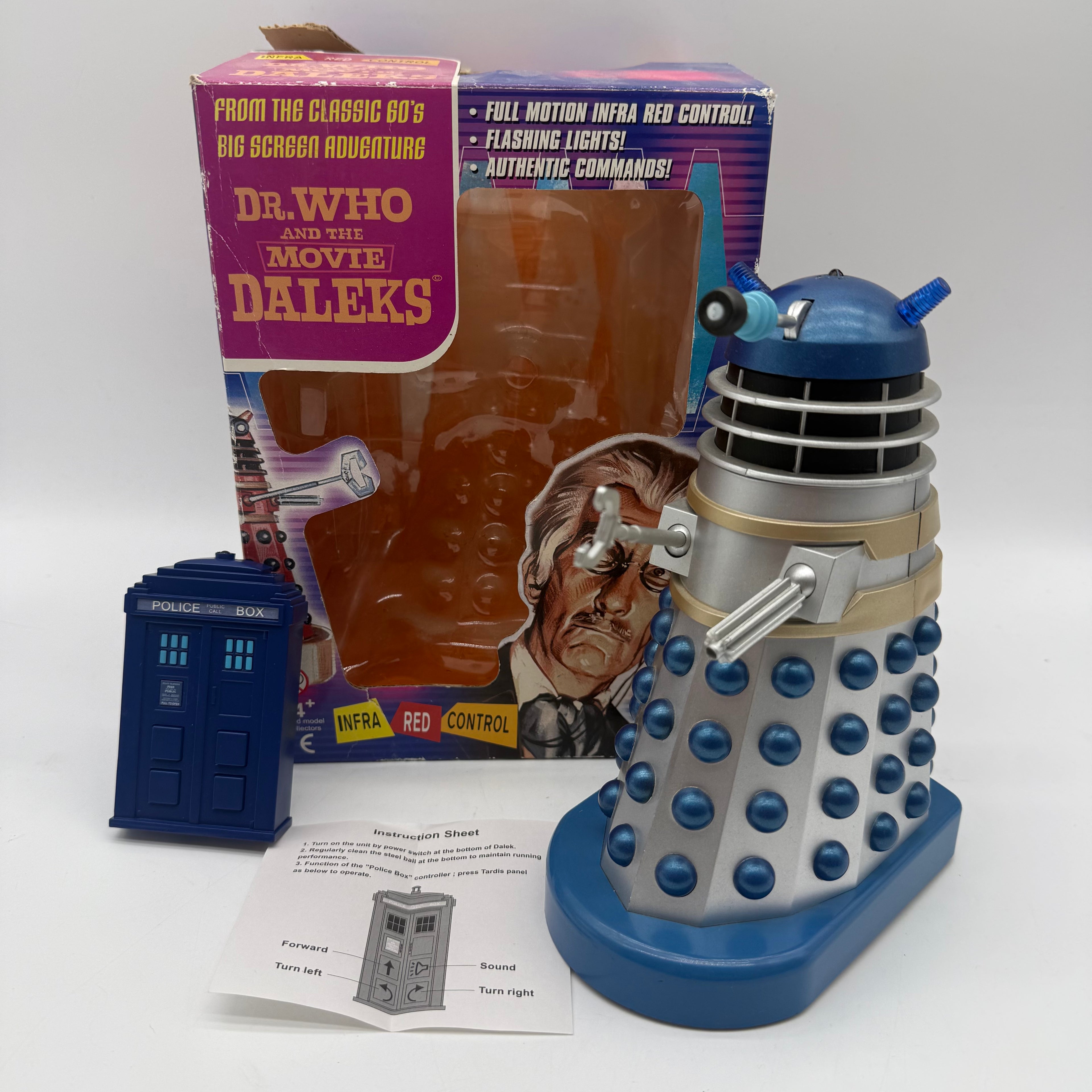 Doctor Who Peter Cushing Infra-Red Control Dalek Blue / Silver - Fully Working