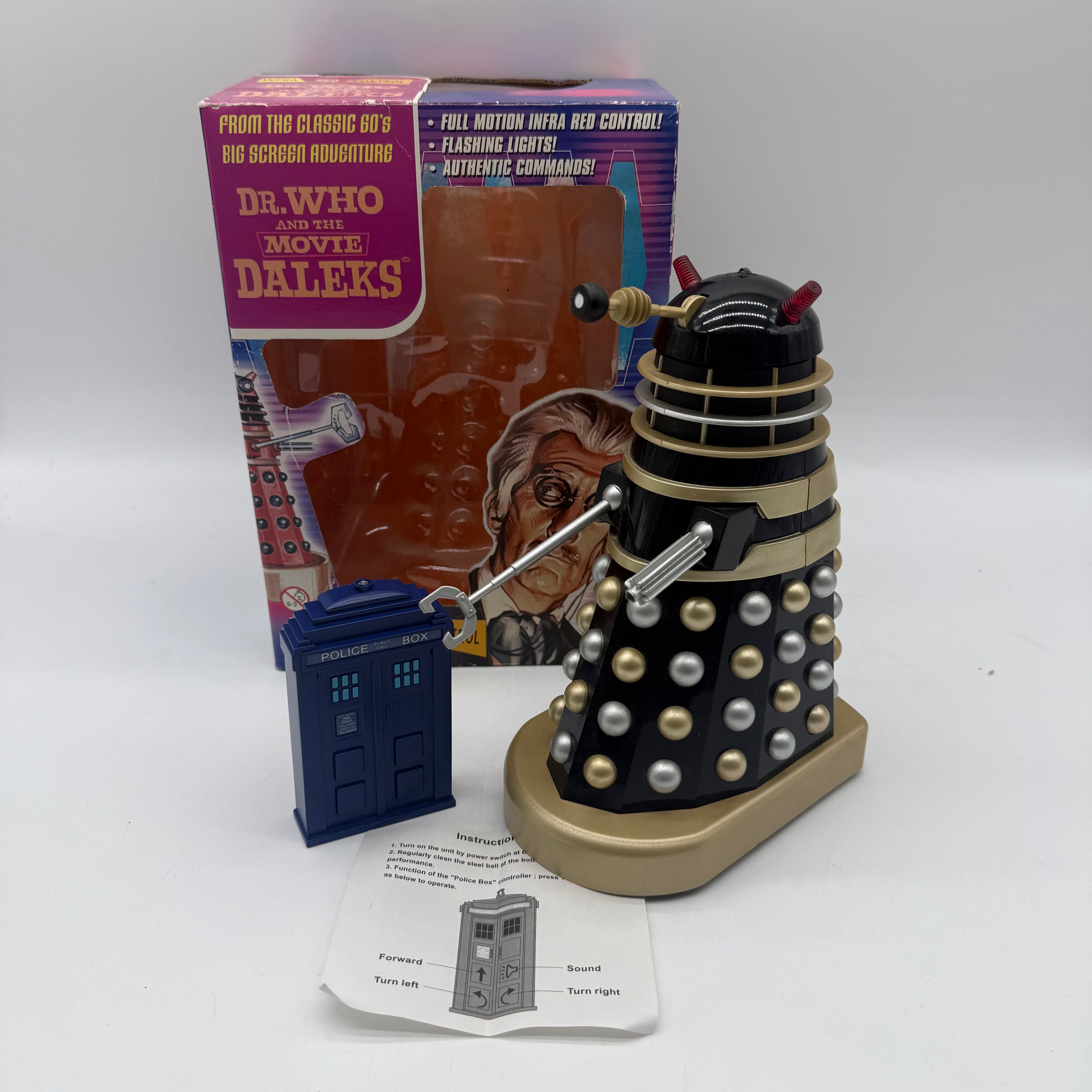 Doctor Who Peter Cushing Infra-Red Control Dalek Black / Gold - Fully Working