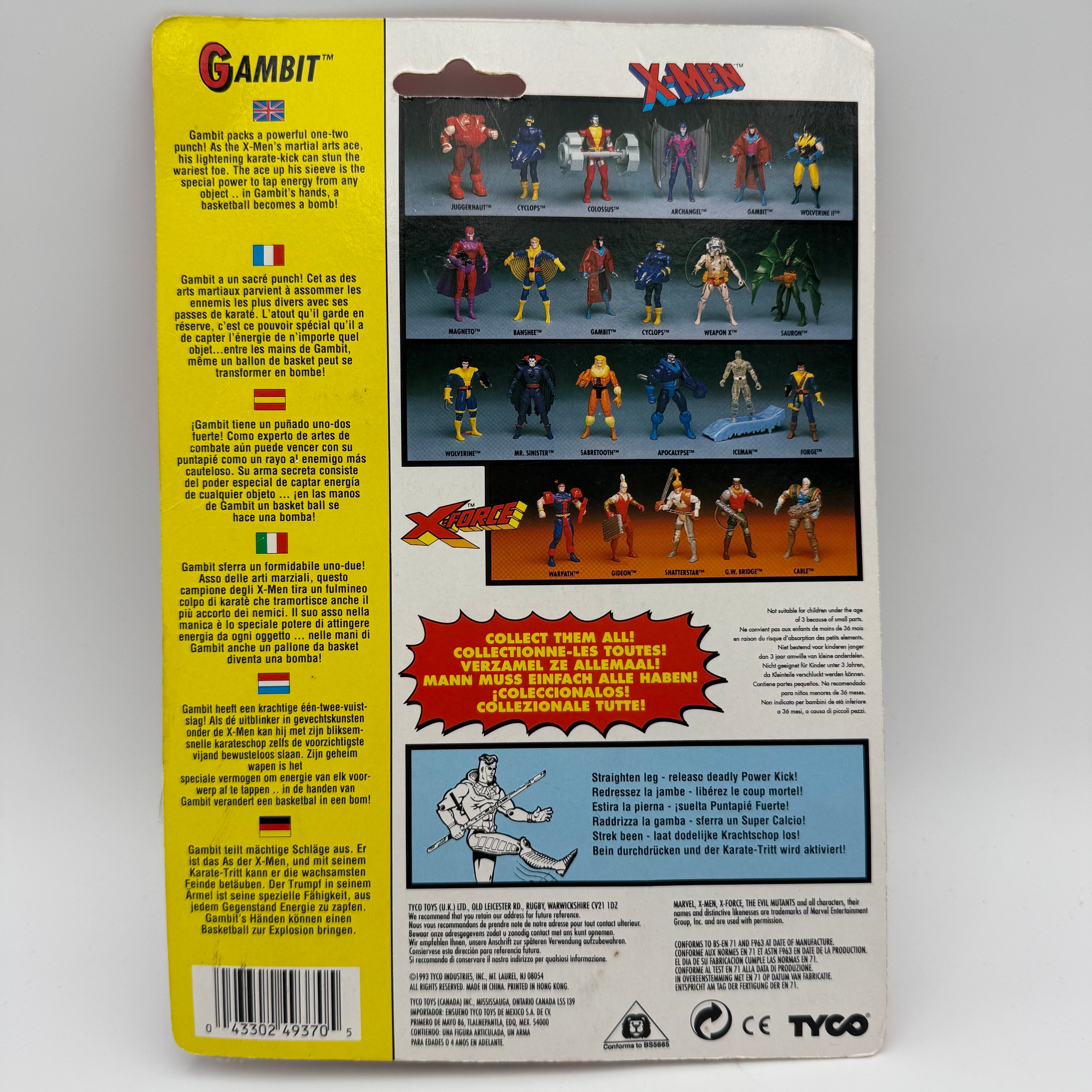 Marvel ToyBiz / Tyco X-Men Gambit Action Figure Carded