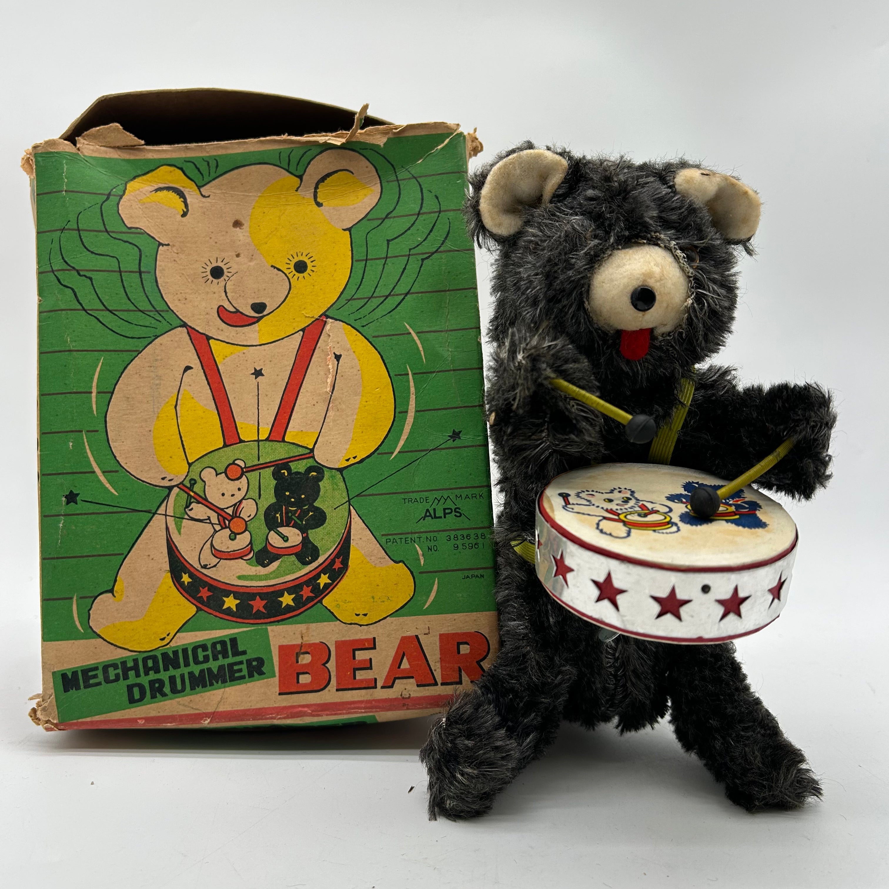 Vintage 1950s ALPS Mechanical Drummer Bear