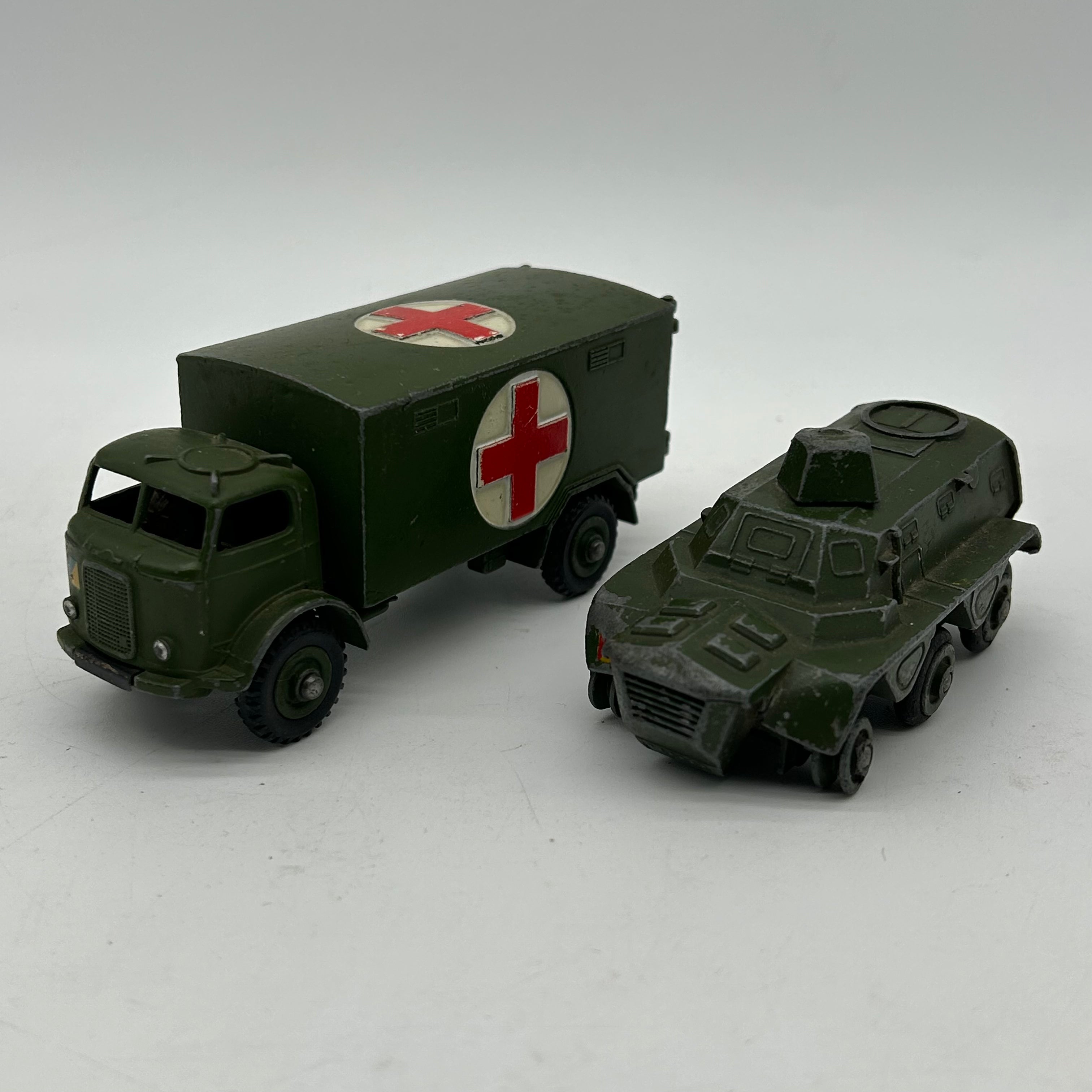 Dinky Toys Military Ambulance and Personel Carrier 60s Diecast