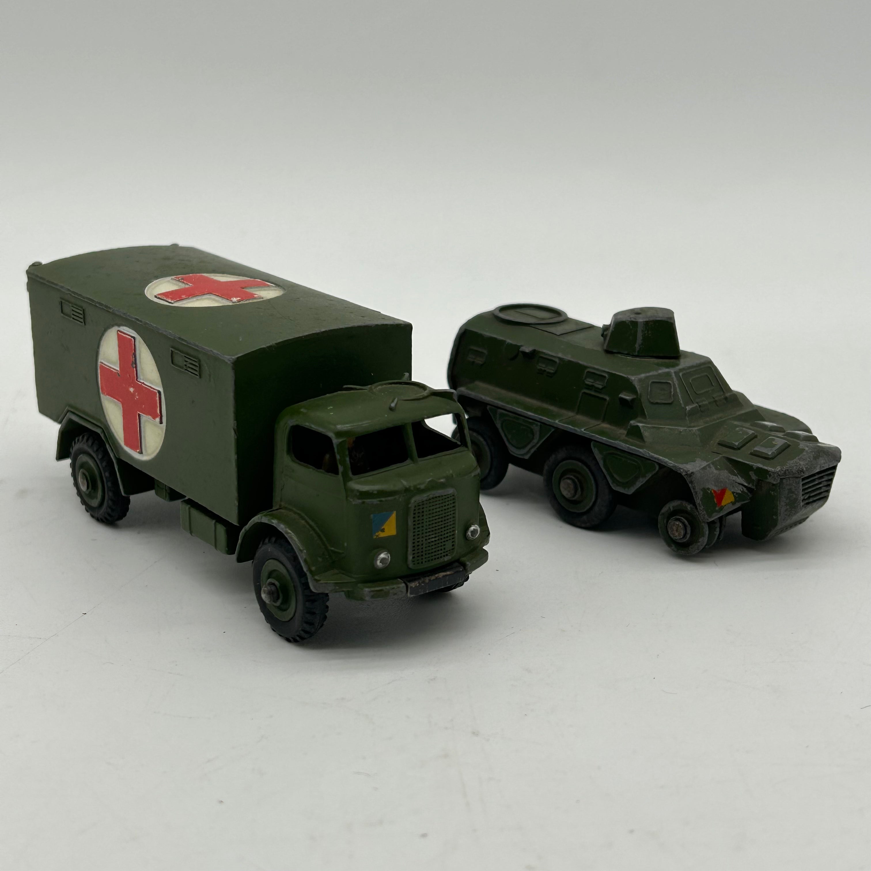 Dinky Toys Military Ambulance and Personel Carrier 60s Diecast