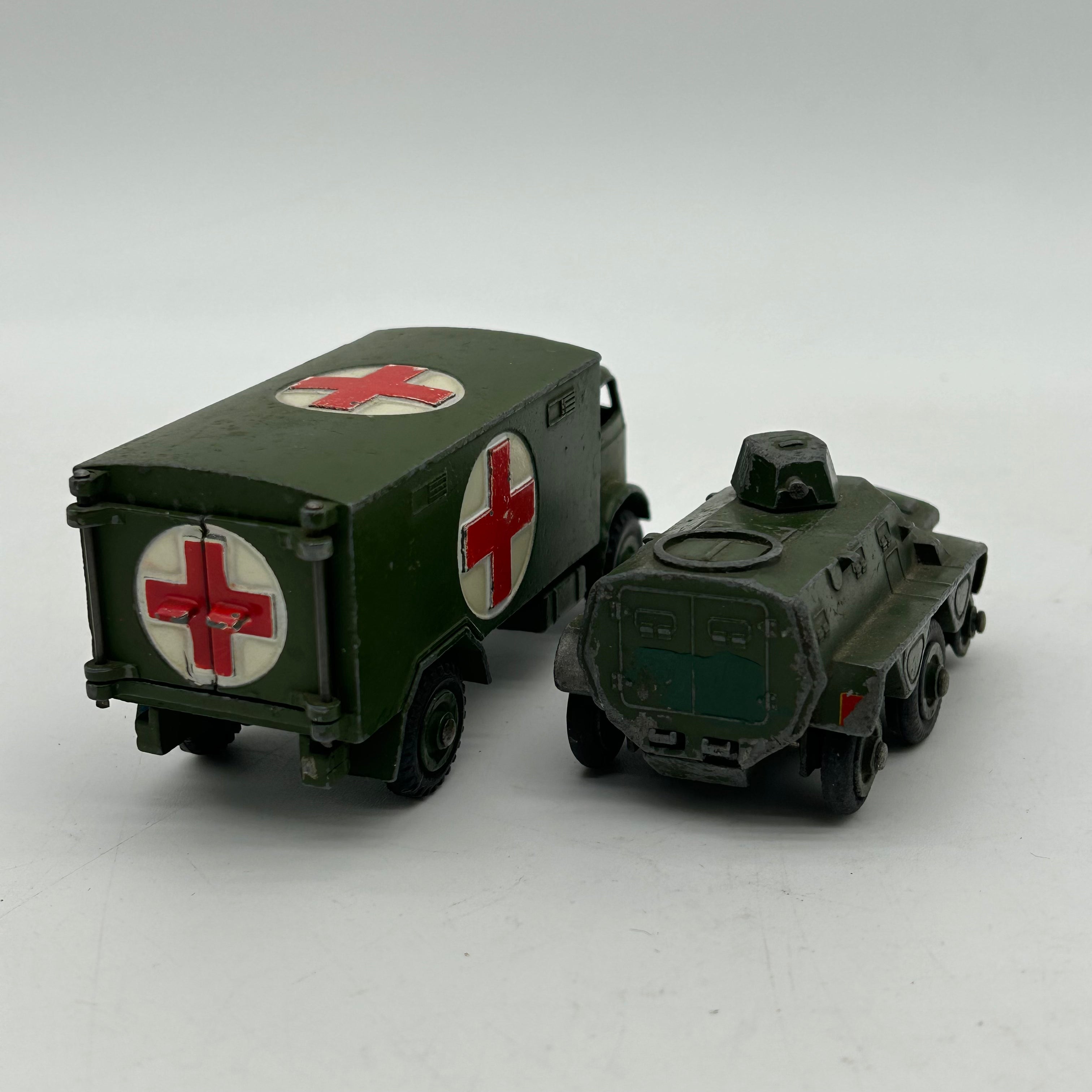 Dinky Toys Military Ambulance and Personel Carrier 60s Diecast