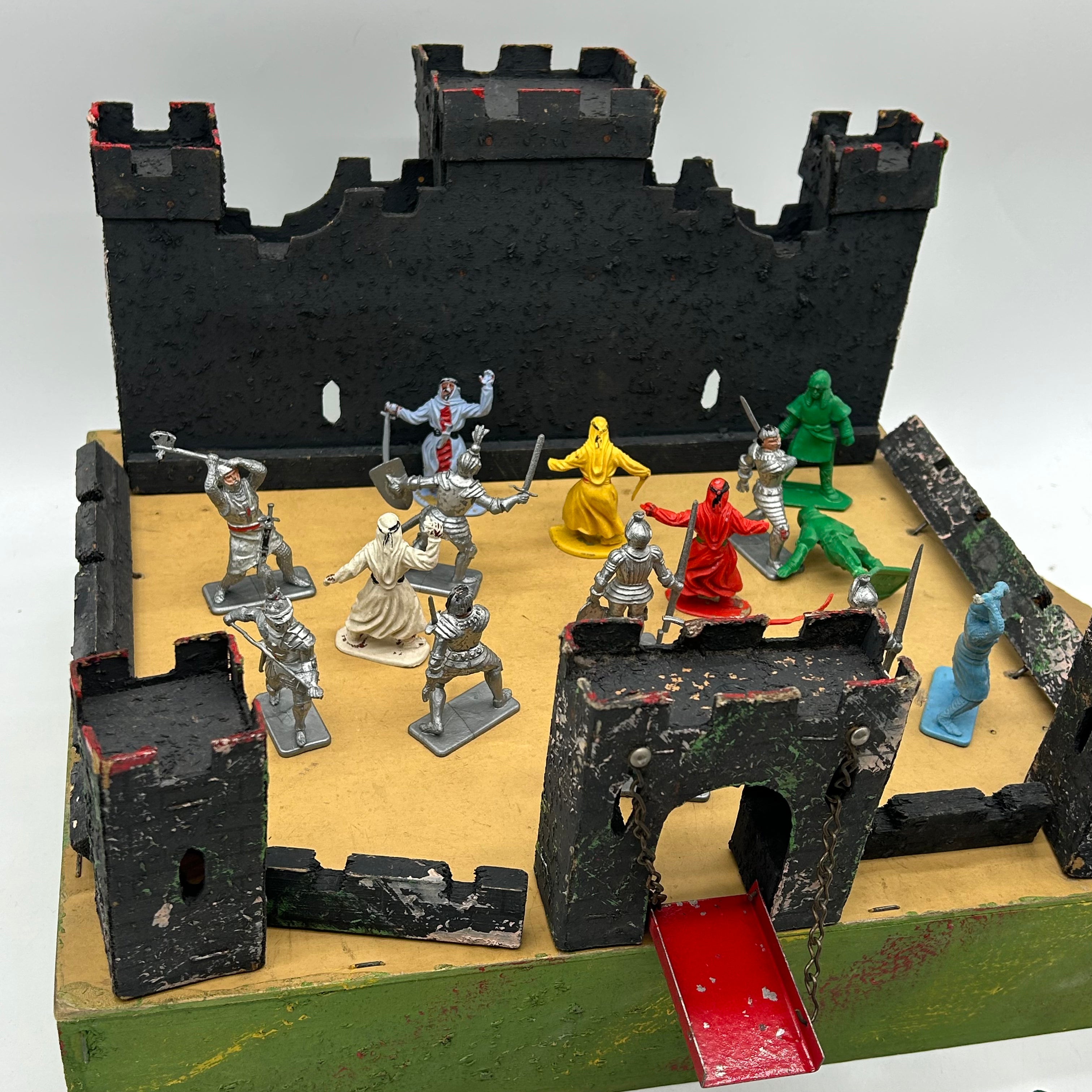 Vintage 1960s Crescent Toys Castle and Figures