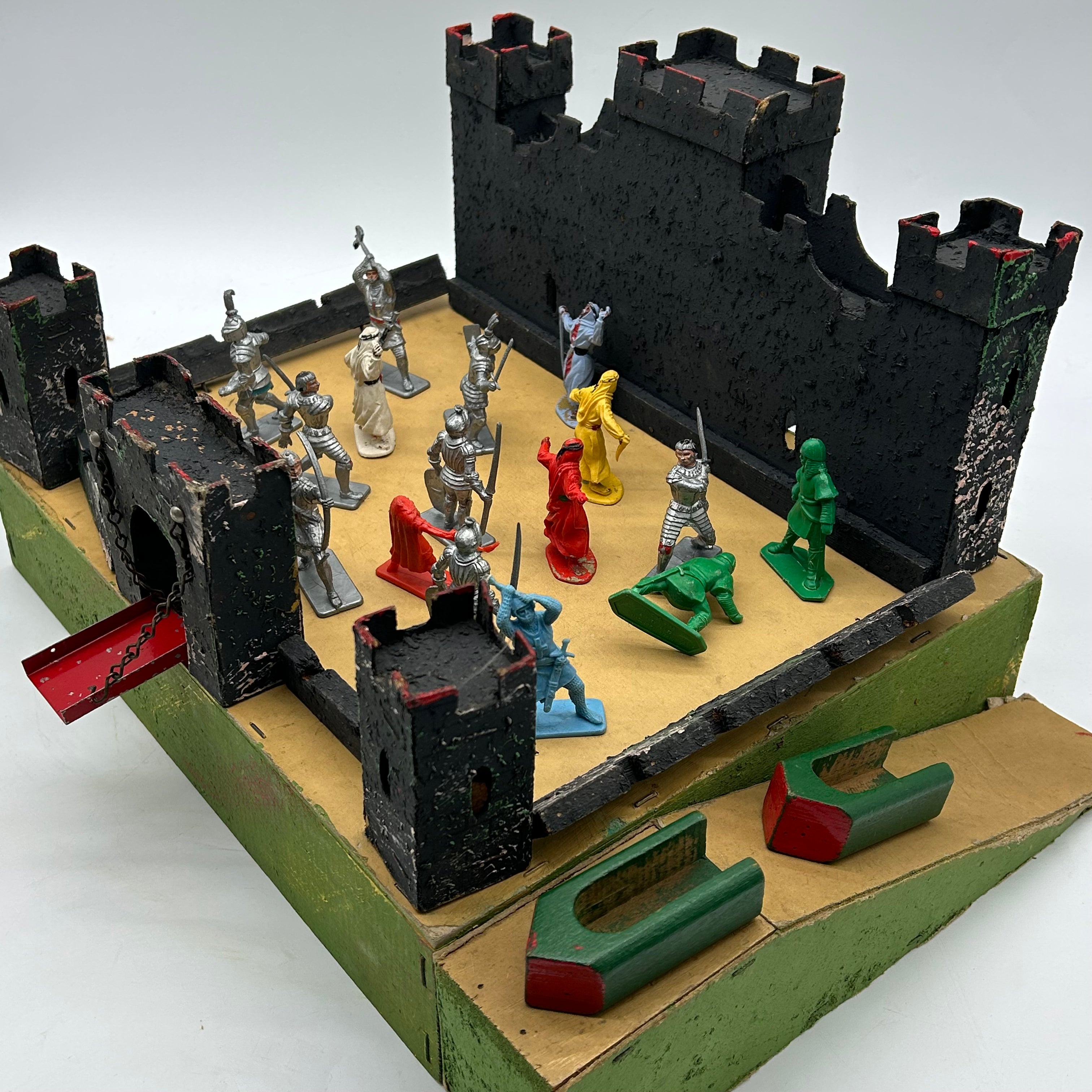 Vintage 1960s Crescent Toys Castle and Figures
